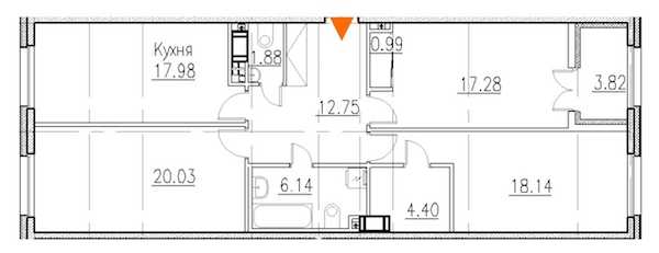 Трехкомнатная квартира в SetlCity: площадь 101.6 м2 , этаж: 4 – купить в Санкт-Петербурге